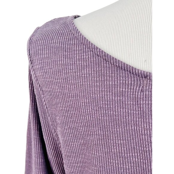 Free People Purple One-Shoulder Ribbed Asymmetrical Layering Top | Indie Sleaze - Picture 9 of 13
